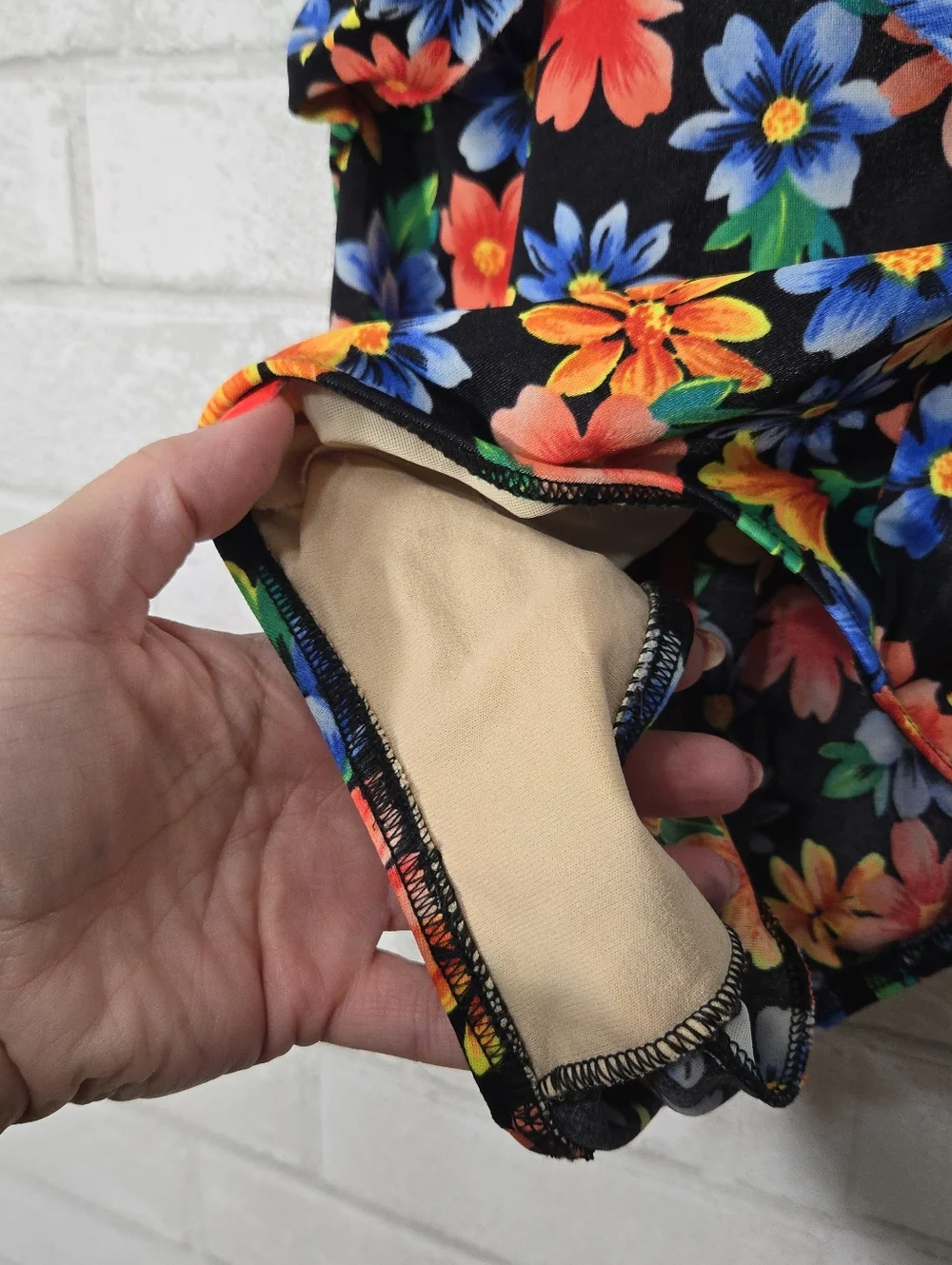 vintage floral one-piece swimsuit